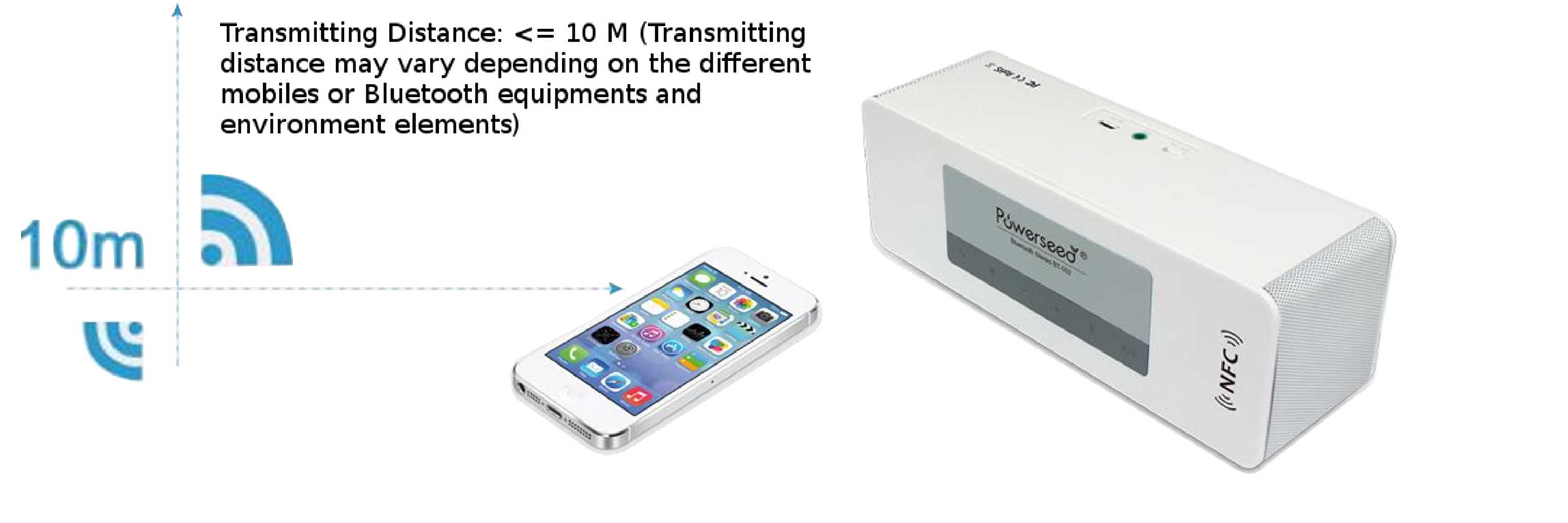 Powerseed Bluetooth and NFC wireless Audio Speaker